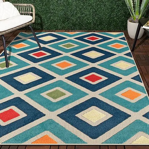 Copa Cabana 81816TML Teal/Multi Rug - Rug & Home