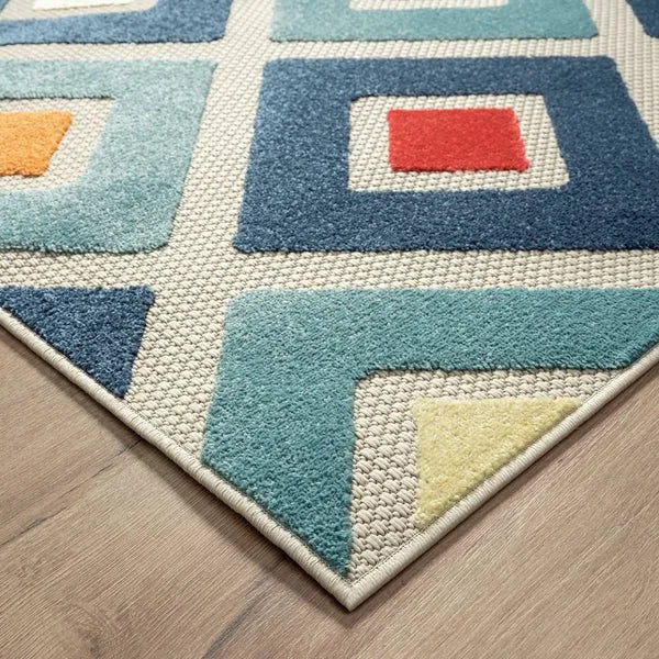 Copa Cabana 81816TML Teal/Multi Rug - Rug & Home