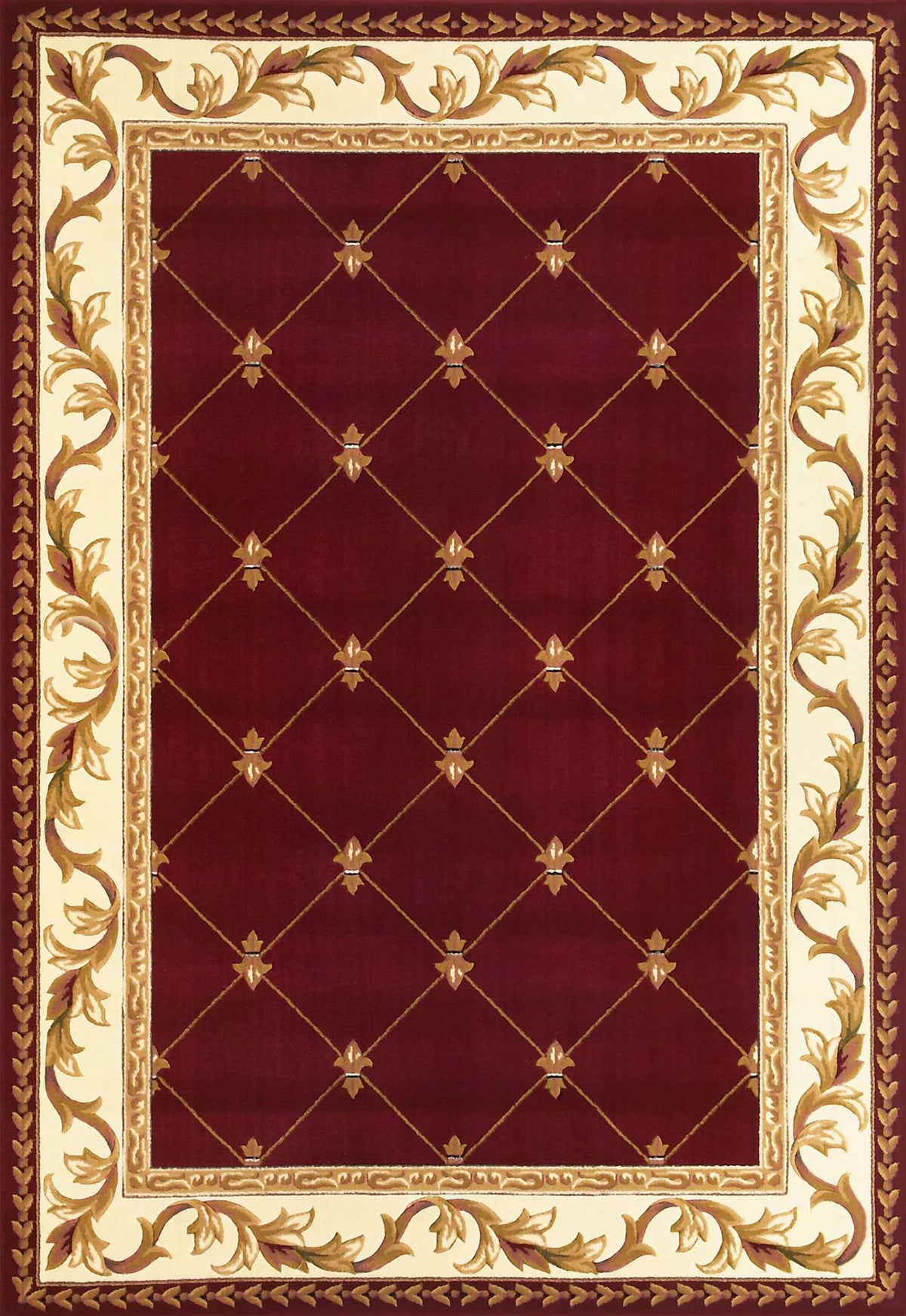 Corinthian 5319 Fleur De Lis Red Rug - Rug & Home