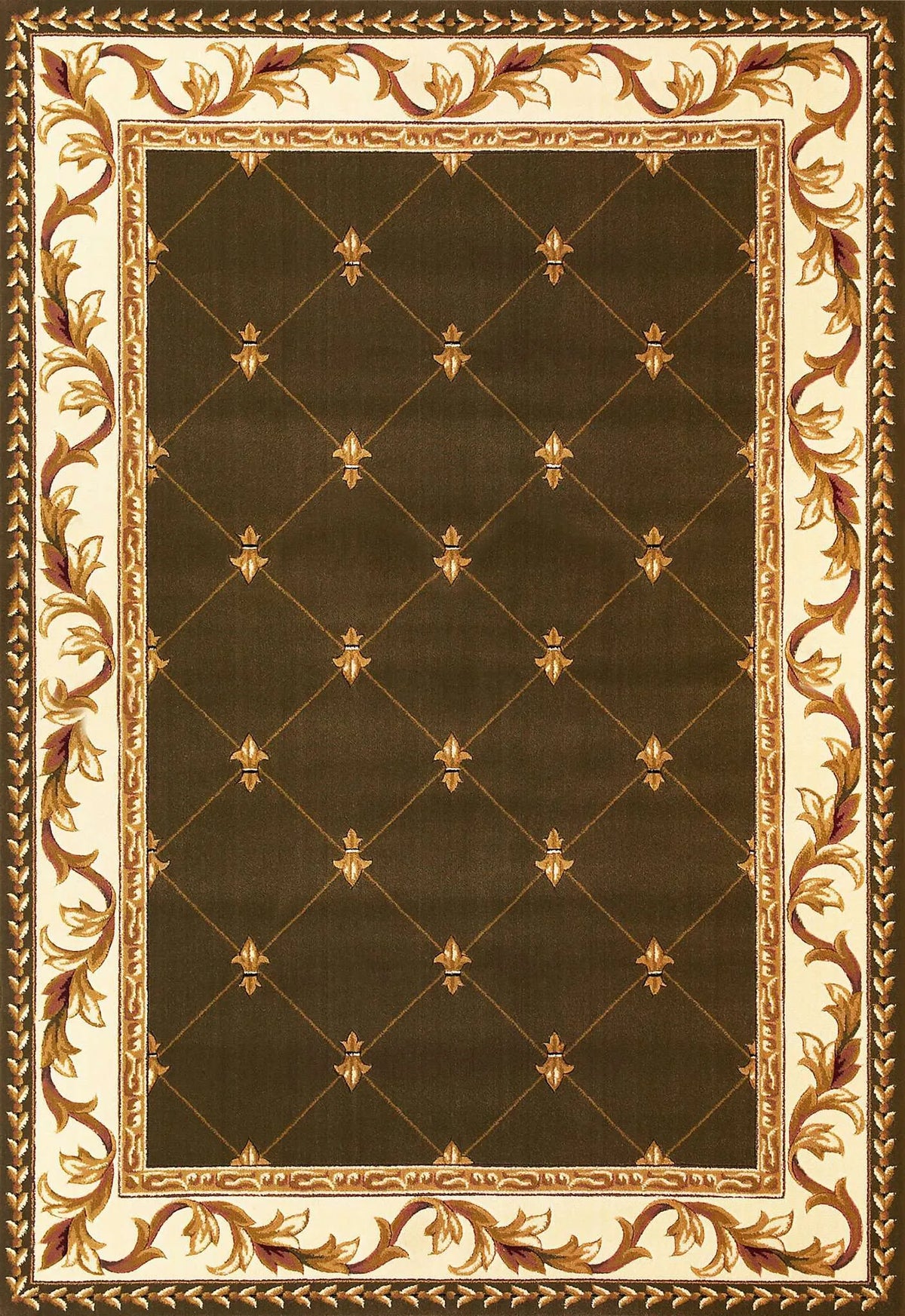 Corinthian 5323 Fleur De Lis Green Rug - Rug & Home