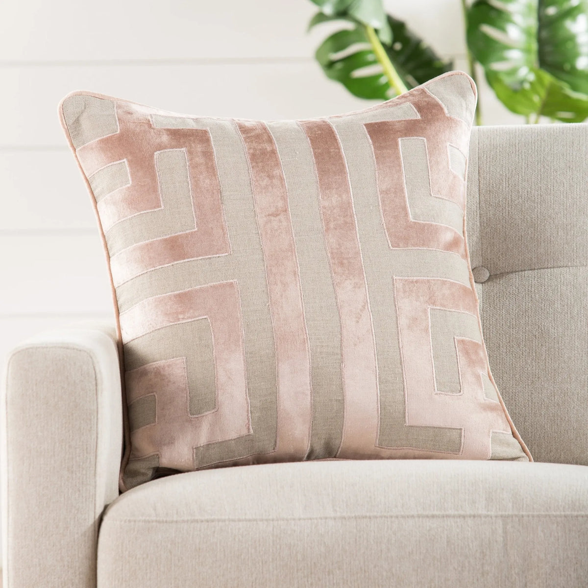 Cosmic By Nikki Chu Cnk07 Ordella Beige/Pink Pillow - Rug & Home