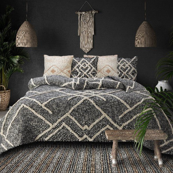 Cotton 81485BLK Black Coverlet - Rug & Home