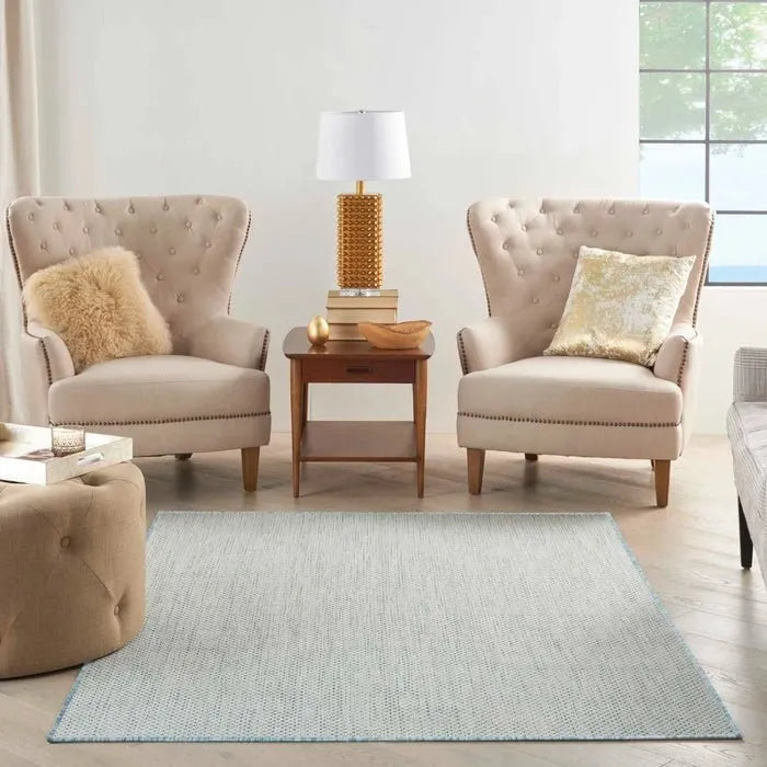 Courtyard COU01 Ivory/Aqua Rug - Rug & Home