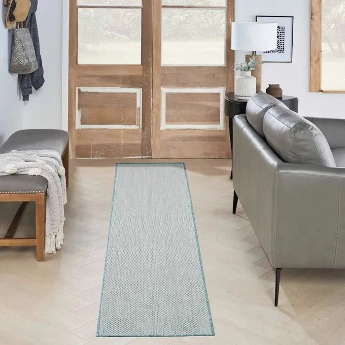 Courtyard COU01 Ivory/Aqua Rug - Rug & Home