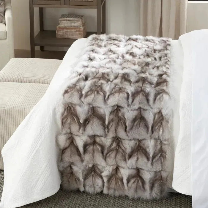 Couture Fur F7105 Silver Throw Blanket
