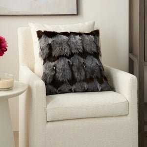 Couture Fur F7108 Dark Grey Pillow - Rug & Home