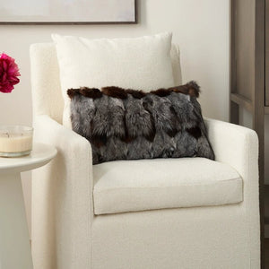 Couture Fur F7108 Dark Grey Pillow - Rug & Home