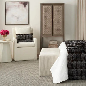 Couture Fur F7108 Dark Grey Pillow - Rug & Home