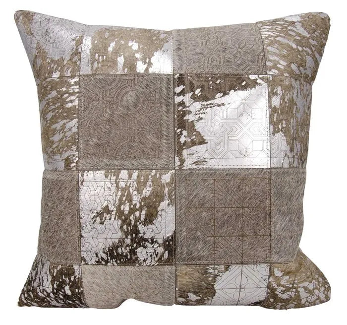 Couture Nat Hide S6078 Grey/Silver Pillow - Rug & Home