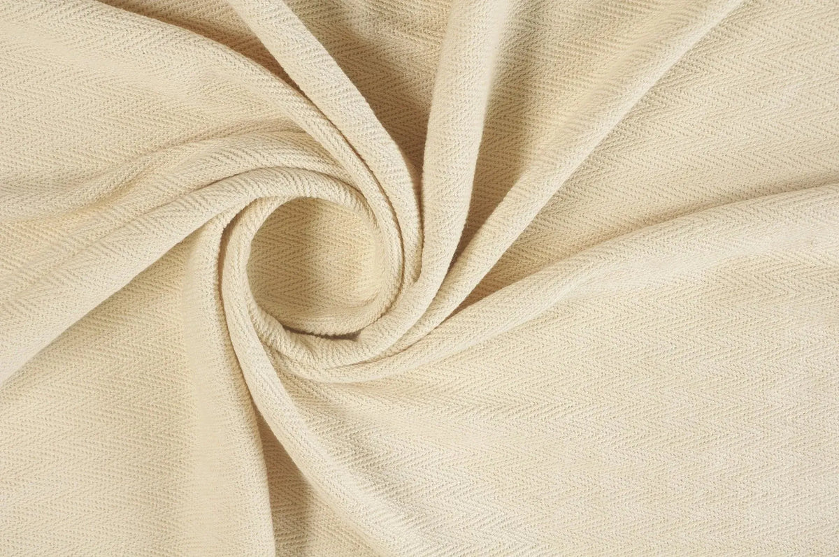 Cream Embroidered Chevron with Braided Fringe LR80181 Throw Blanket