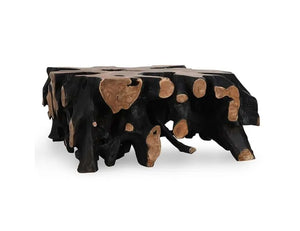 Cypress Root 40" Square Coffee Table Black/Natural - Rug & Home