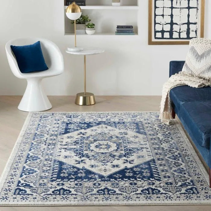 Cyrus CYR05 Ivory Blue Rug - Rug & Home