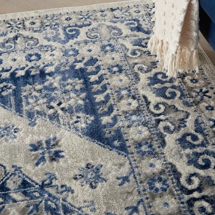 Cyrus CYR05 Ivory Blue Rug - Rug & Home