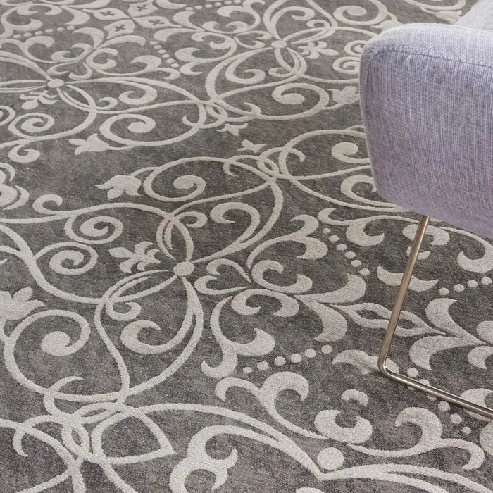 Damask DAS01 Grey Rug - Rug & Home