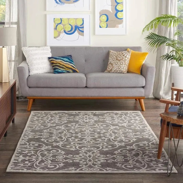 Damask DAS01 Grey Rug - Rug & Home