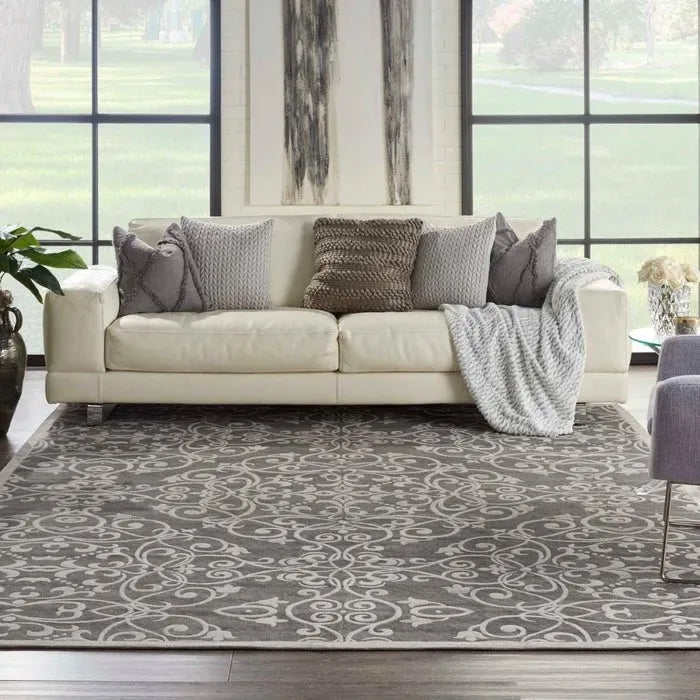 Damask DAS01 Grey Rug - Rug & Home