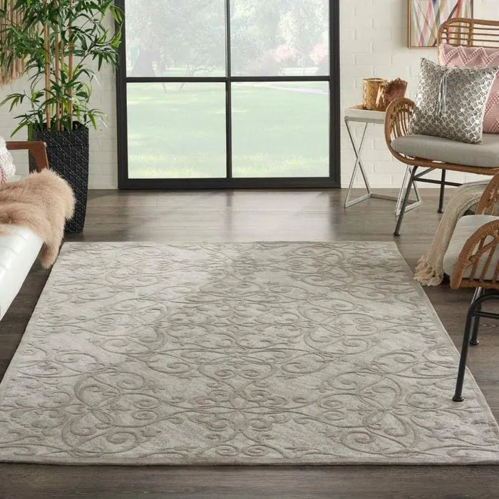 Damask DAS01 Ivory/Grey Rug - Rug & Home