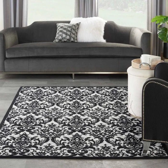 Damask DAS02 Black/White Rug - Rug & Home