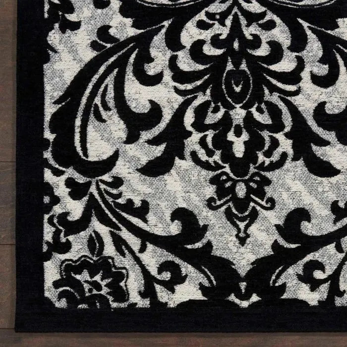 Damask DAS02 Black/White Rug - Rug & Home