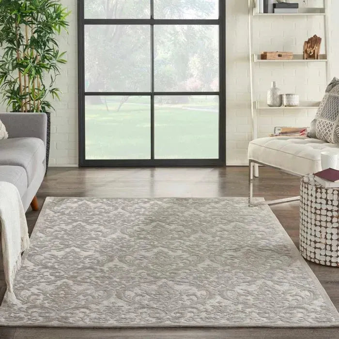Damask DAS02 Ivory/Grey Rug