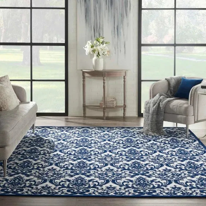 Damask DAS02 Ivory/Navy Rug