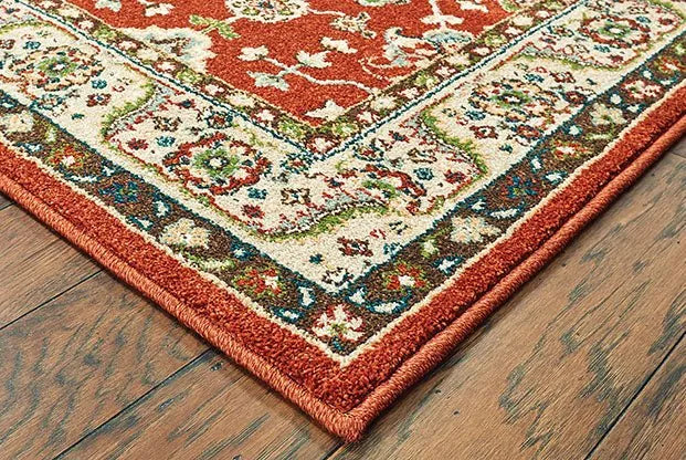 Dawson 8315A Rust/ Blue Rug - Rug & Home