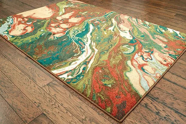 Dawson 8337B Rust/ Teal Rug - Rug & Home