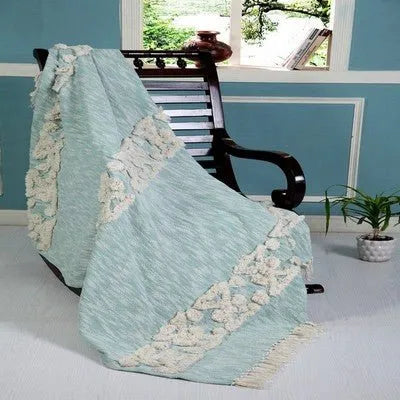 Dayton 80141SBL Sky Blue Throw Blanket - Rug & Home