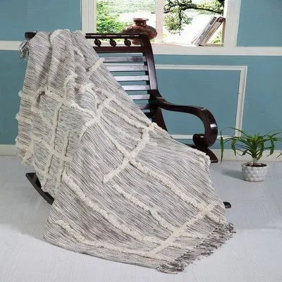 Dayton 80144GYN Grey/Natural Throw Blanket - Rug & Home