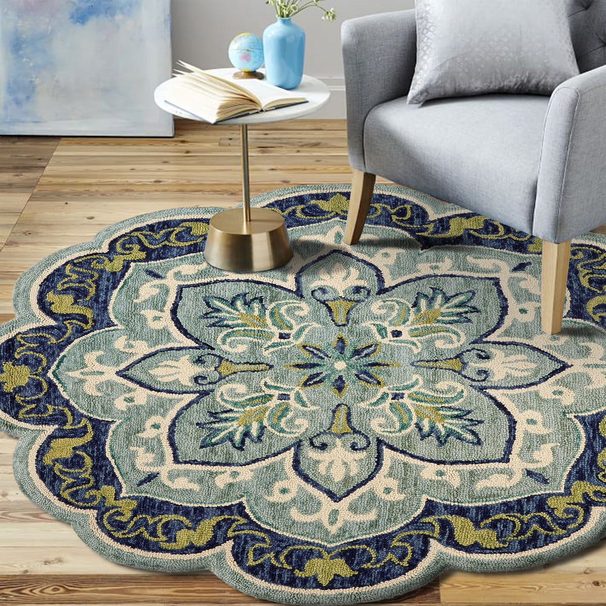 Dazzle LR54077 Teal Rug - Rug & Home