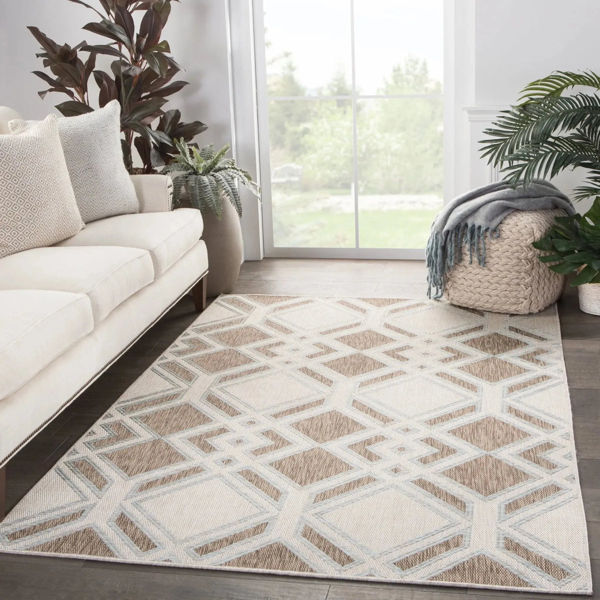 Decora by Nikki Chu DNC19 Samba Brown/Light Blue Rug