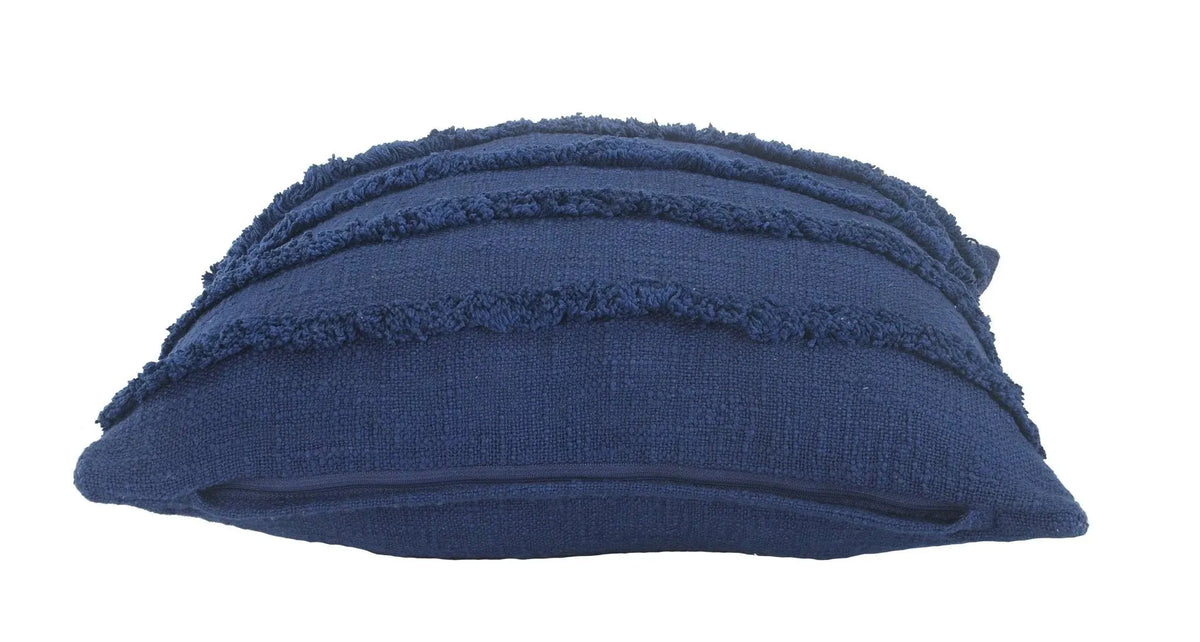 Deep Blue Overtufted Solid LR07513 Throw Pillow