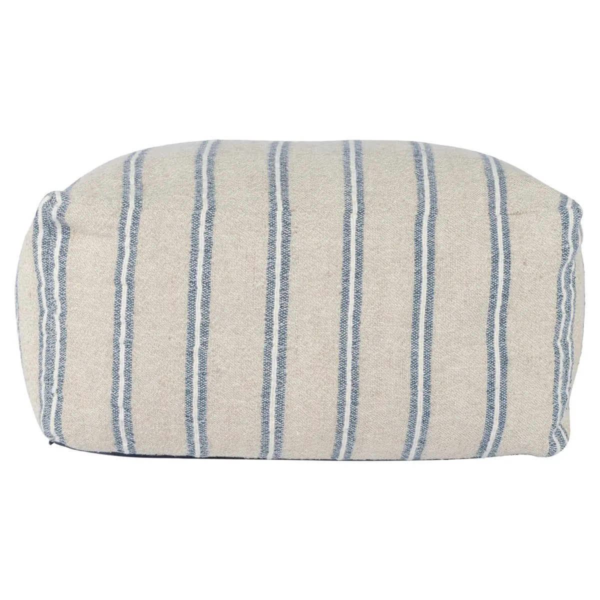 Delgada Natural/Blue Pouf - Rug & Home