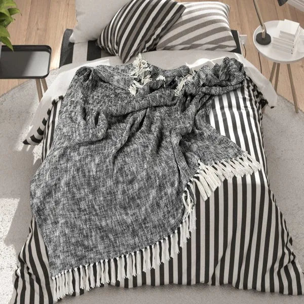 Denmark 80267JEB Jet Black Throw Blanket - Rug & Home