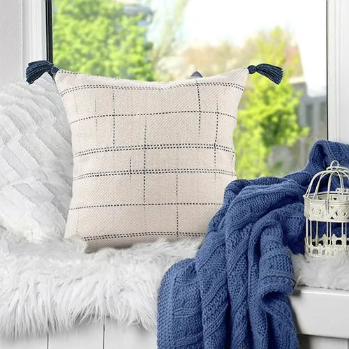 Denver 08205BLO Blue/Ivory Pillow