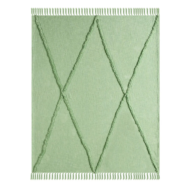 Light green outlet blanket throw