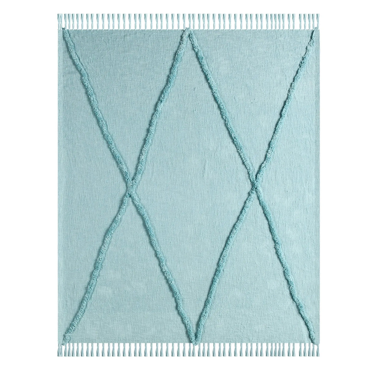 Diamond Lr80195 Aqua Sky Blue Throw Blanket - Rug & Home