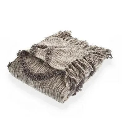 Discontinued 80146GYN Grey/Natural Throw Blanket