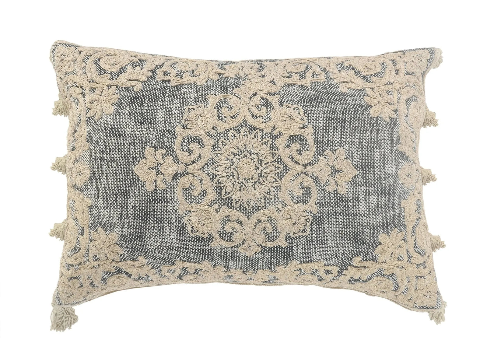 Dynasty Lr07506 Gray/Ivory Pillow - Rug & Home