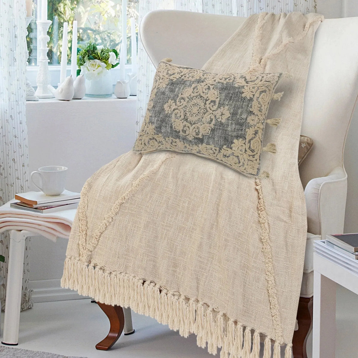 Dynasty Lr07506 Gray/Ivory Pillow