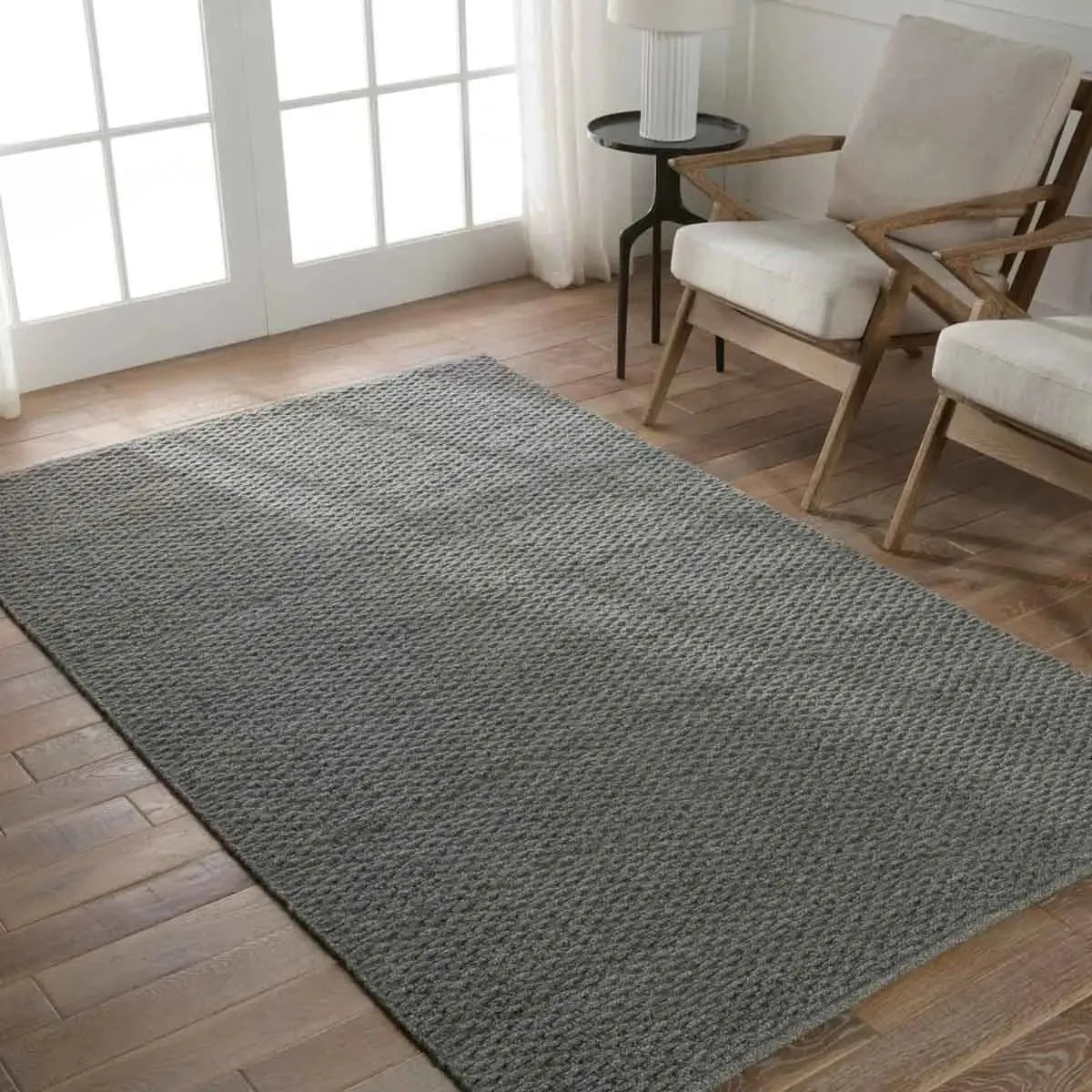 Easton EST03 Dark Grey Rug - Rug & Home