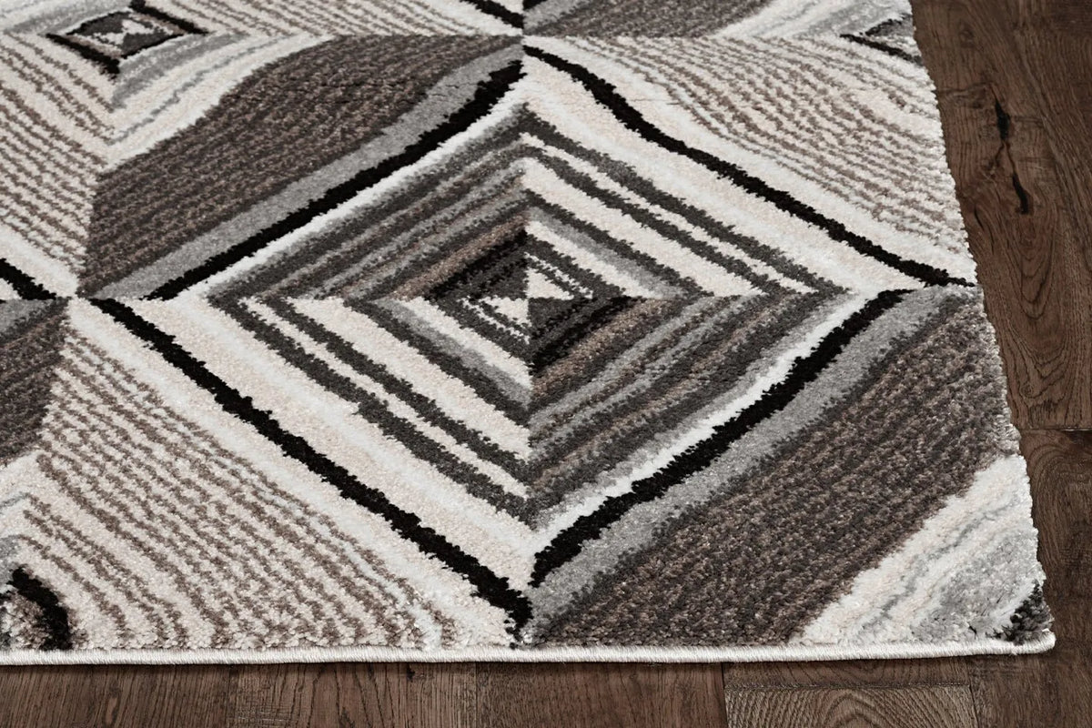 Elements 6553 Soho Grey/Mocha Rug - Rug & Home