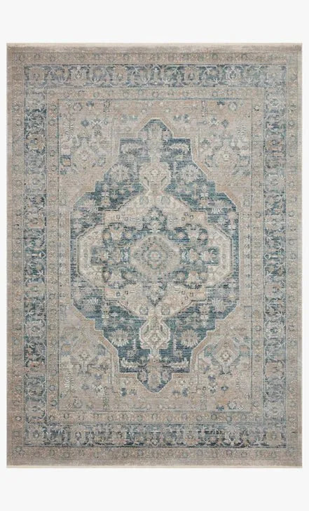 Elise ELI-01 Neutral/Blue Rug - Rug & Home