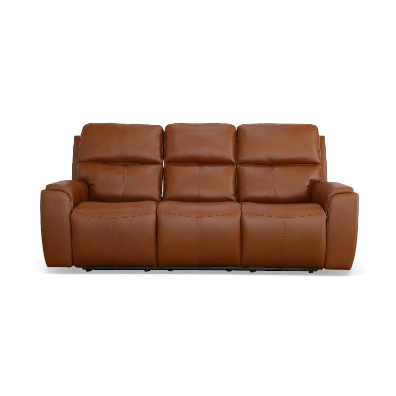 Ellis Leather Power Reclining Sofa with Power Headrests - Rug & Home