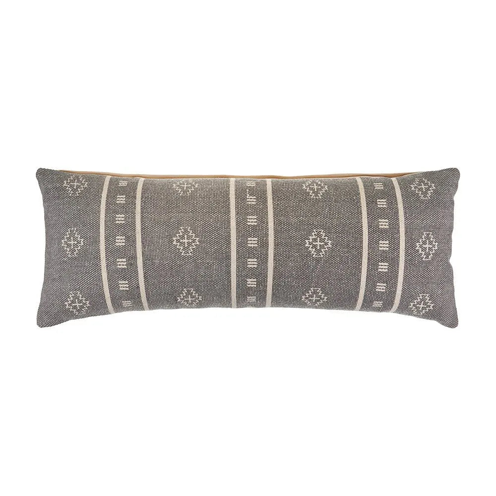 Embroidered Gray and Cream LR04694 Throw Pillow - Rug & Home