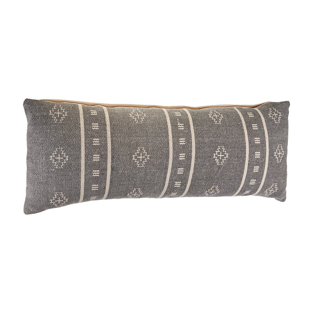 Embroidered Gray and Cream LR04694 Throw Pillow - Rug & Home