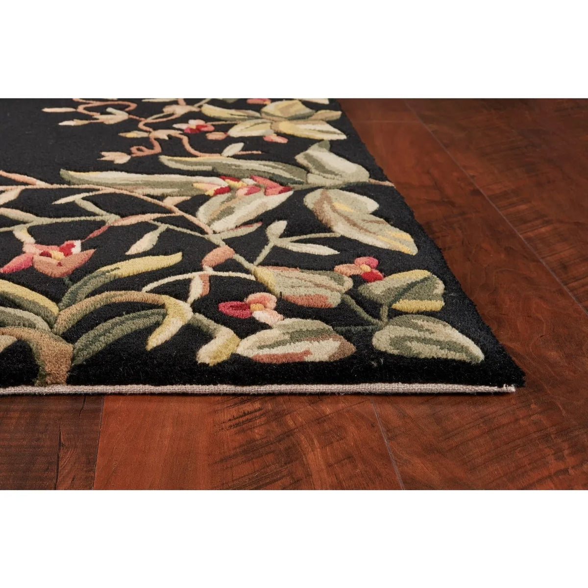 Emerald 9001 Tropical Border Black Rug - Rug & Home