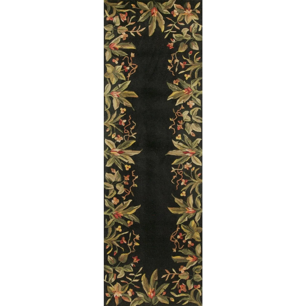 Emerald 9001 Tropical Border Black Rug - Rug & Home