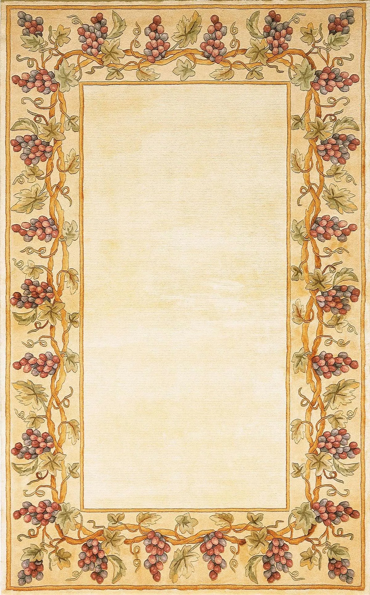 Emerald 9058 Grapes Border Ivory Rug - Rug & Home