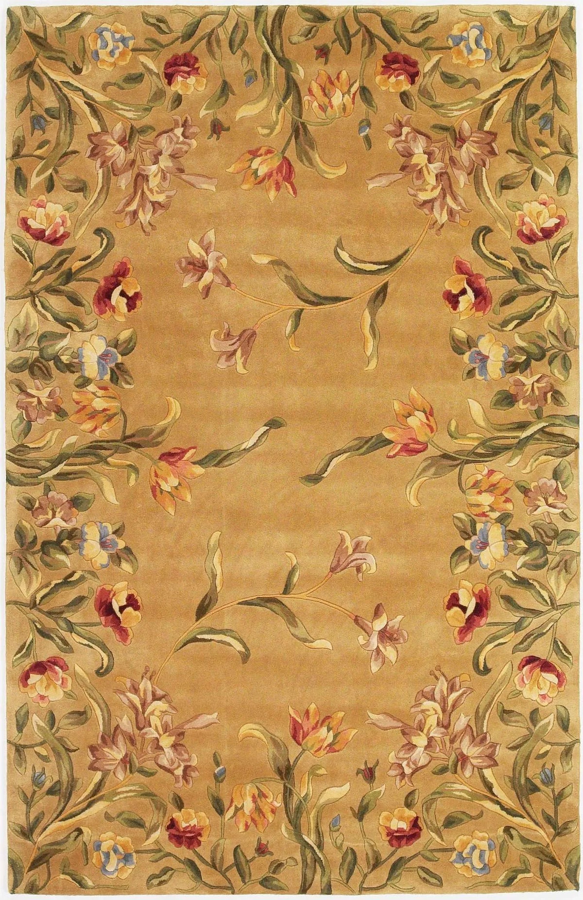 Emerald 9080 Tulip Garden Gold Rug - Rug & Home